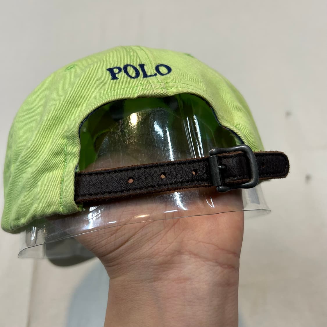폴로 랄프로렌 연두색 볼캡 모자 가죽스트랩 정품 상품이미지5