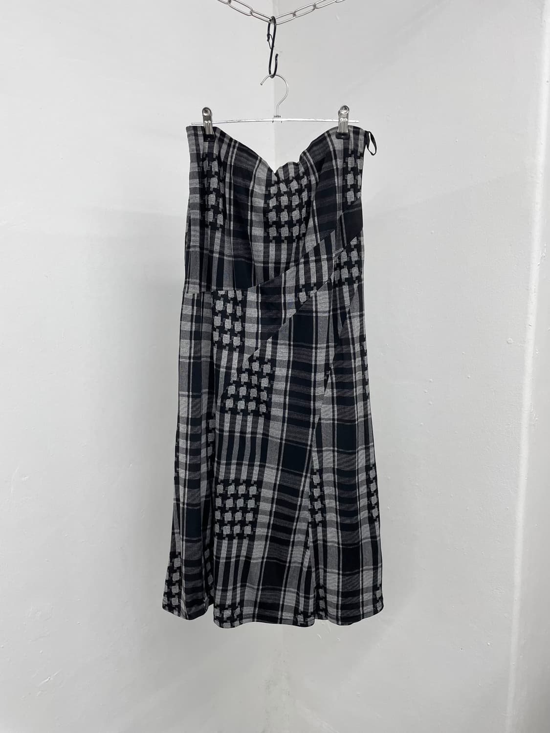 너드 체크 롱스커트 상품이미지1