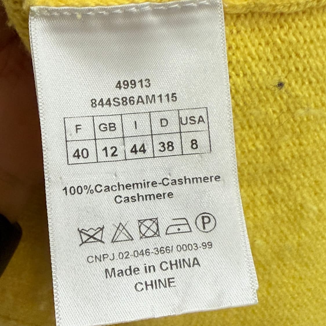 빈티지 캐시미어100% 옐로우 포인트 니트 (M) 상품이미지2