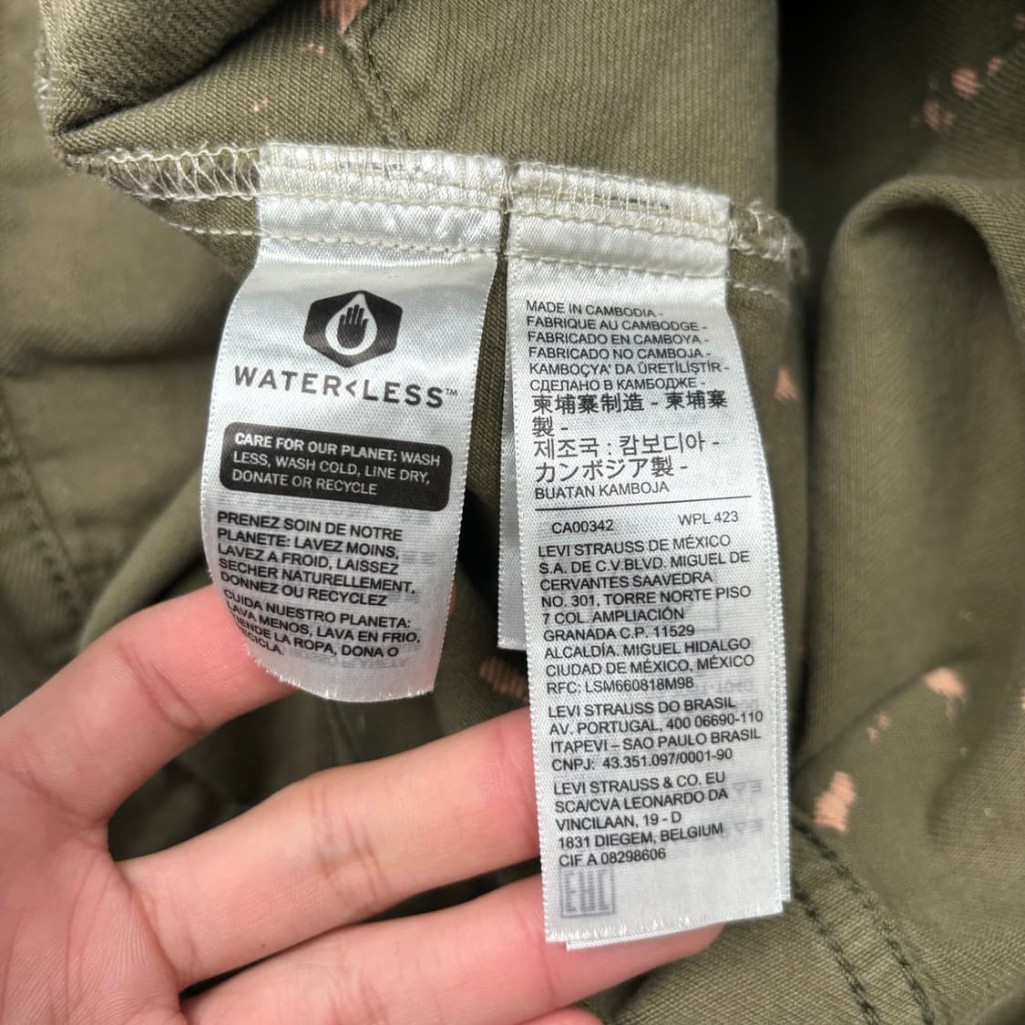 리바이스 실버탭 타이다이 카키 데님 트러커 자켓 M 상품이미지8