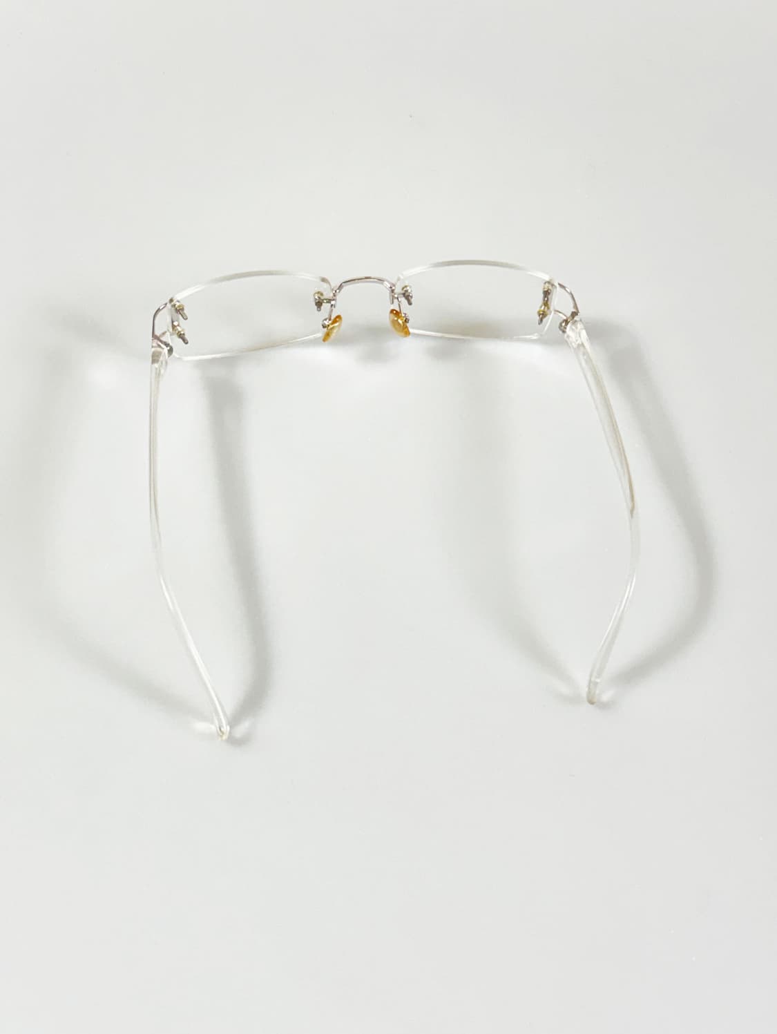 DARK 무테 스퀘어 클리어 프레임 빈티지 안경 상품이미지4