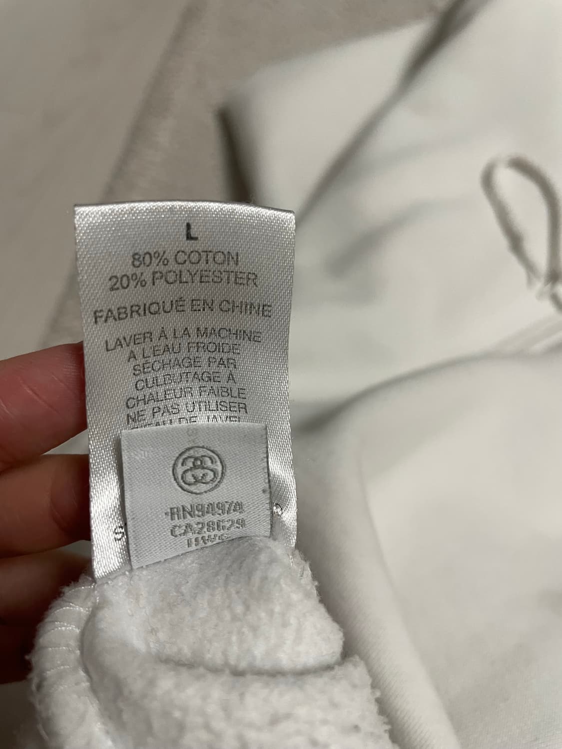 스투시 stussy 후드집업 화이트 L 상품이미지5