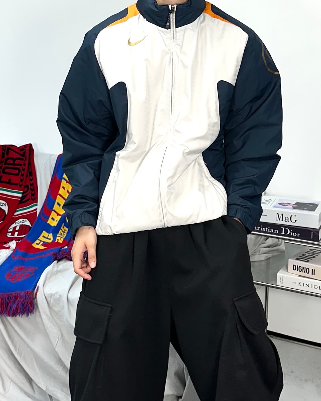 나이키 00s 토탈 90 네이비 화이트 바람막이 M 상품이미지2