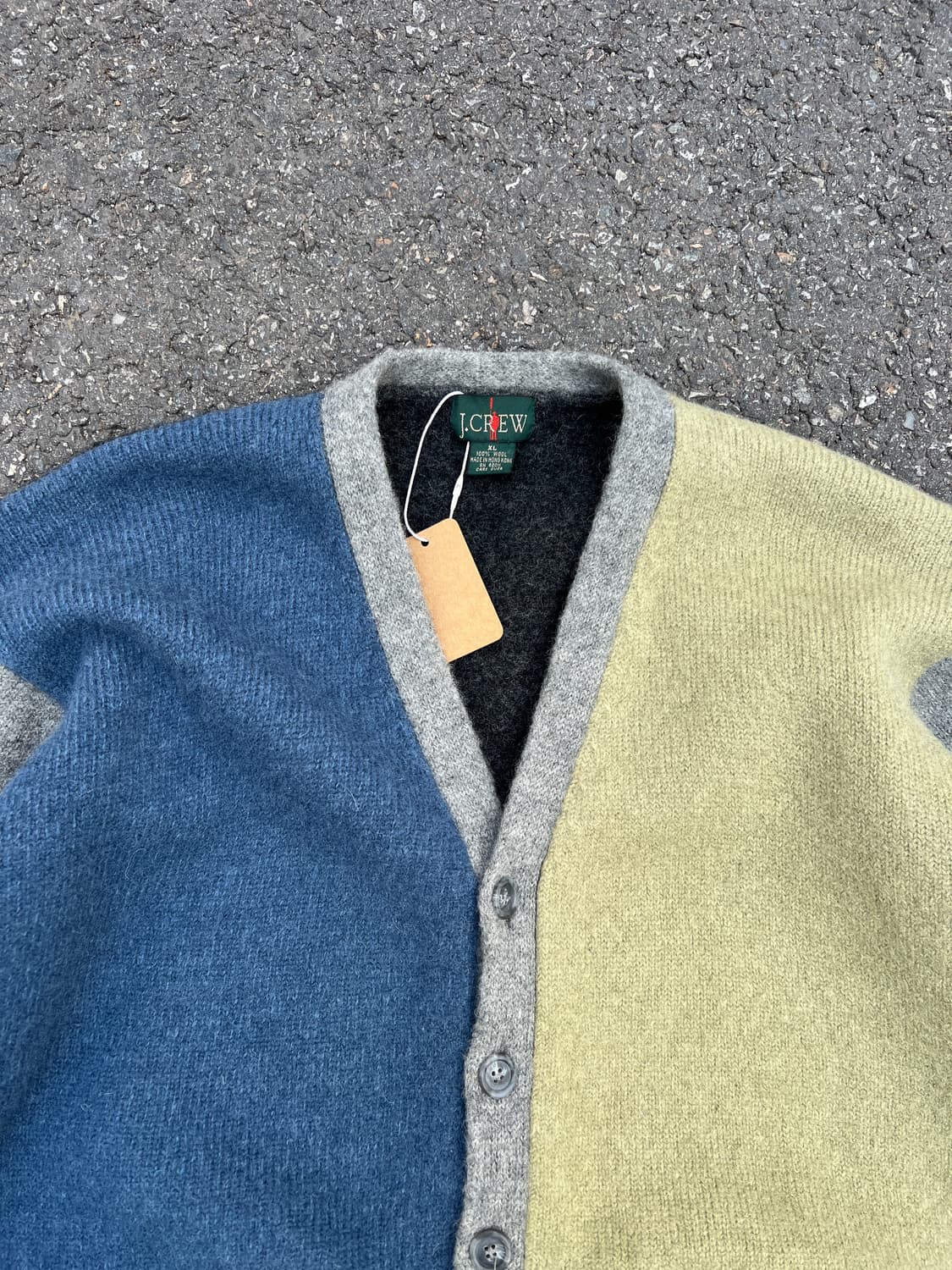 VINTAGE J.CREW OARSMAN 제이크루 컬러블럭 울가디건 상품이미지5