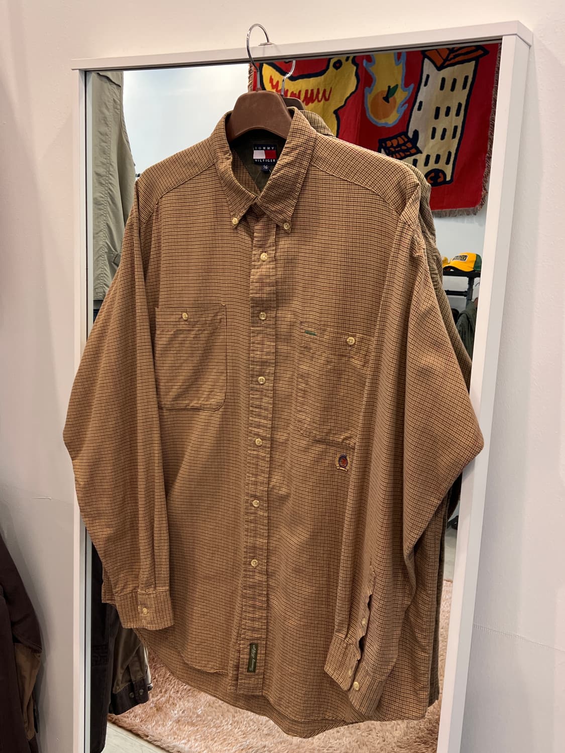 90s Tommy Hilfiger 타미힐피거 투포켓 올드 체크 셔츠 상품이미지1
