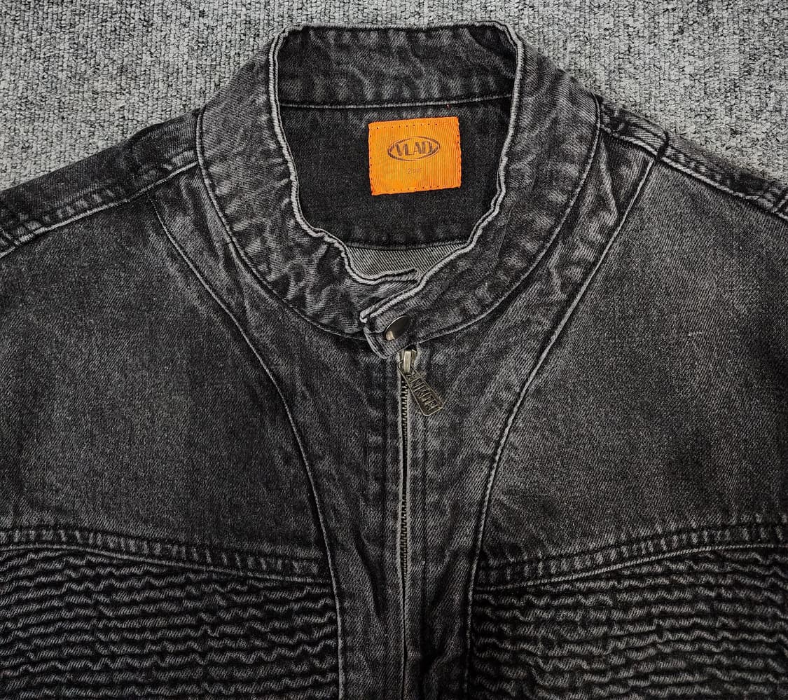 디미트리블랙 워시드 데님 바이커 자켓 2사이즈 상품이미지4