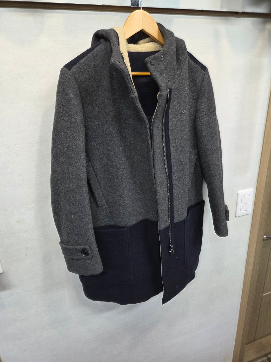 라코스테 여성 배색 울 후드코트 90  상품이미지7