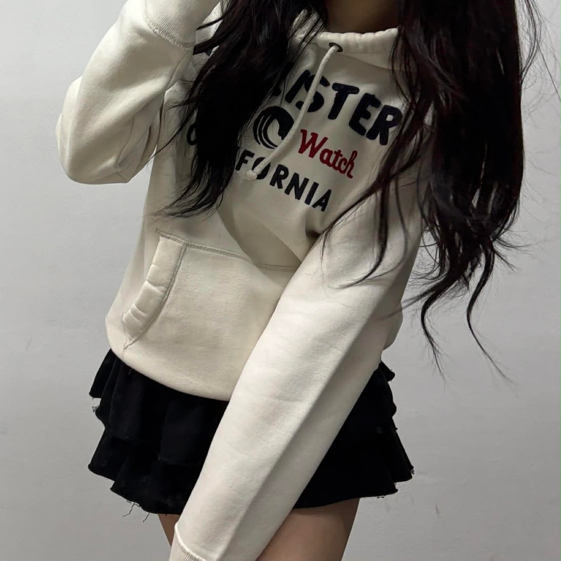 홀리스터 y2k 화이트 올드스쿨 스웻 셔츠 후드티(M) 상품이미지1