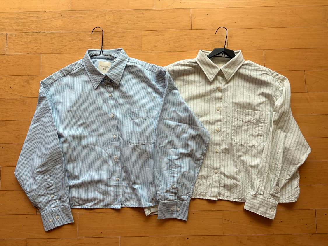 유니클로 옥스포드 박시셔츠 스트라이프 라이트 블루 XXL 상품이미지2