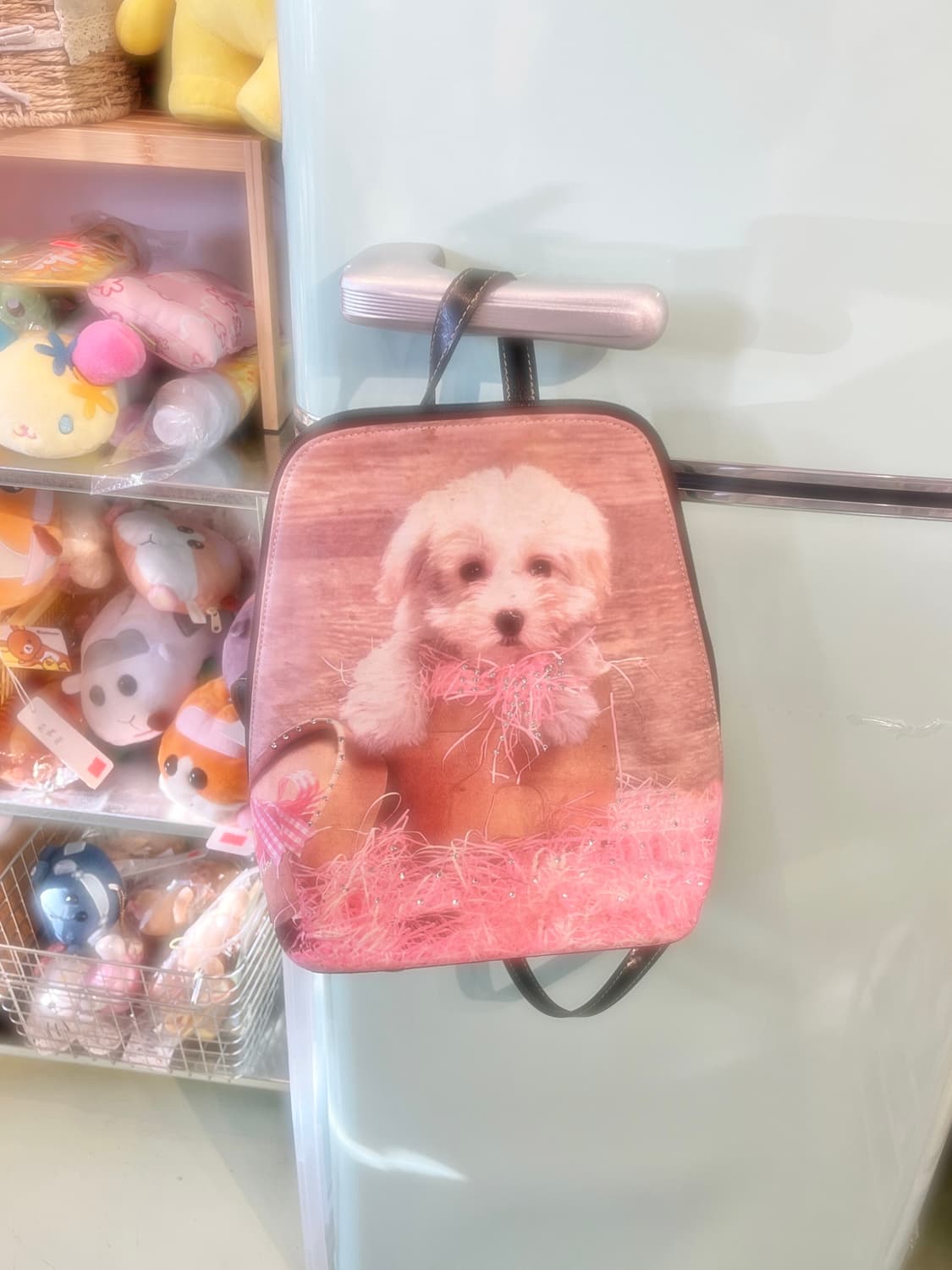 큐빅 강아지 프린팅 백팩 상품이미지1