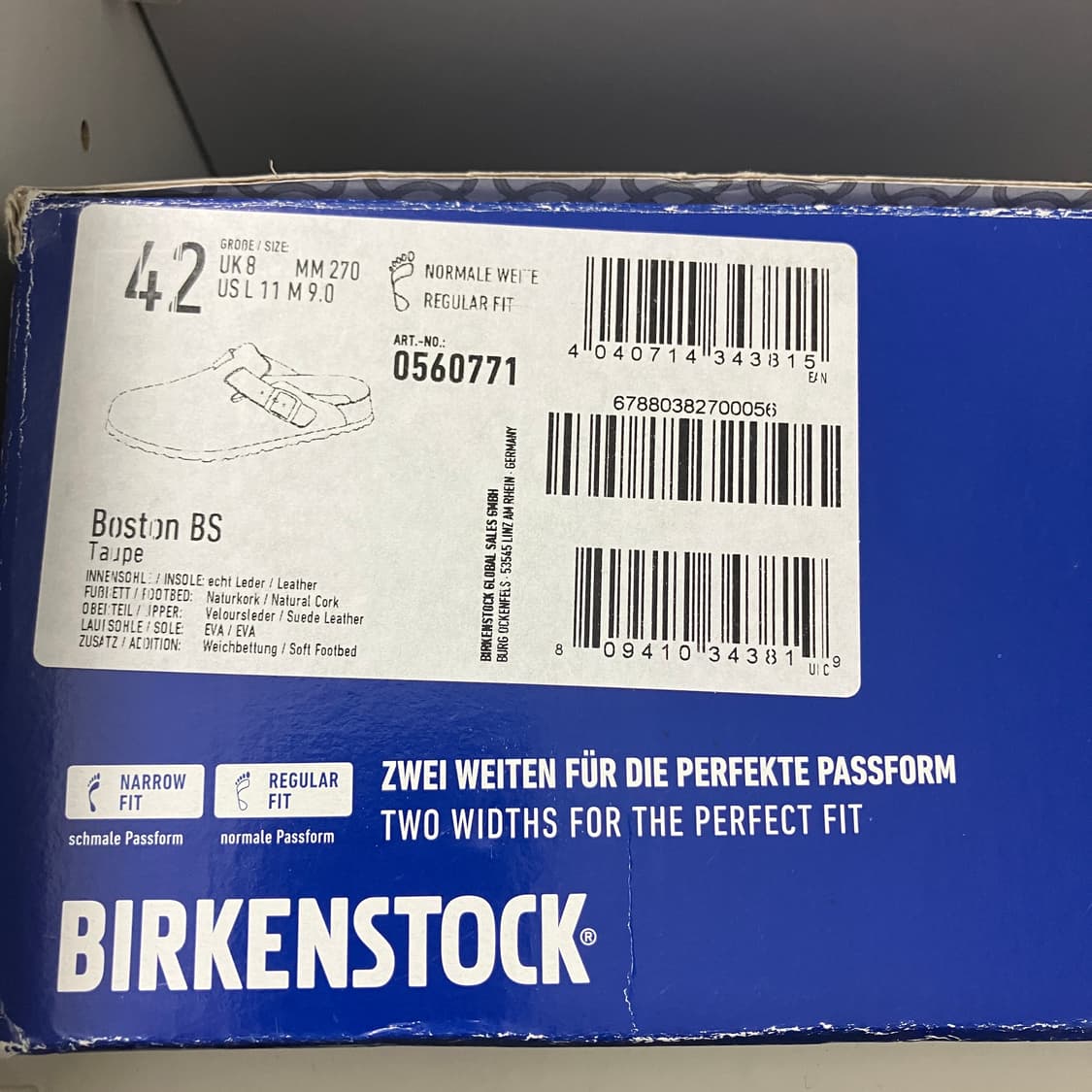 [270] 버켄스탁 보스턴 타우페 래귤러 sfb 풀박스 상품이미지4