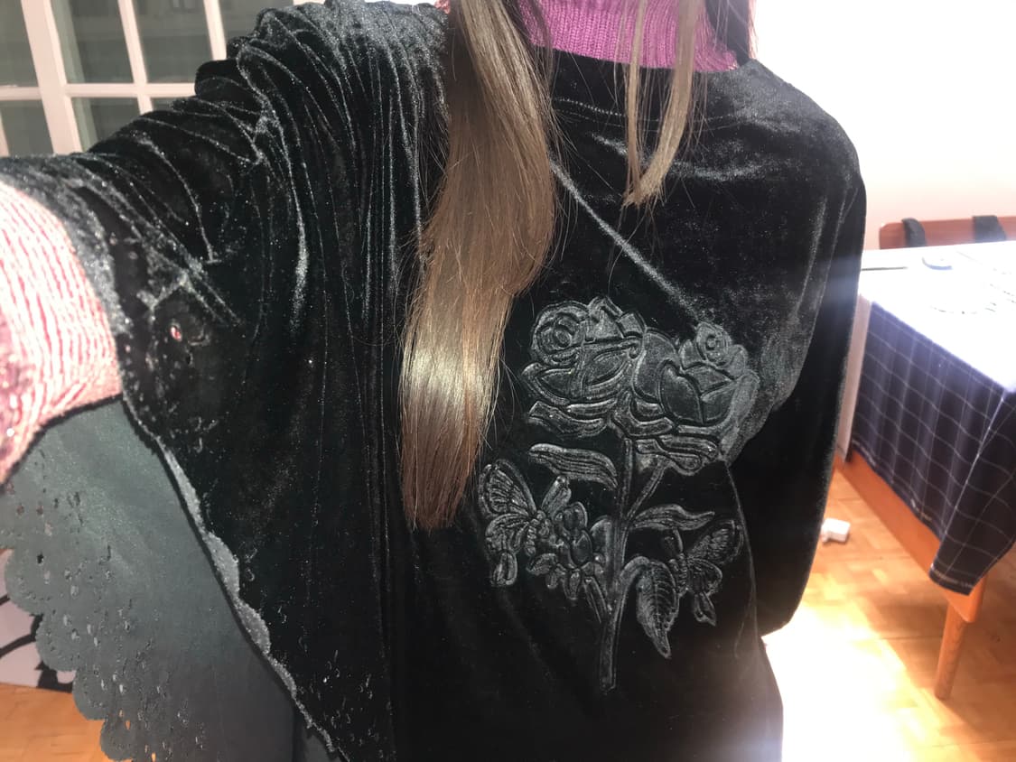 vintage velvet rose cape 상품이미지1