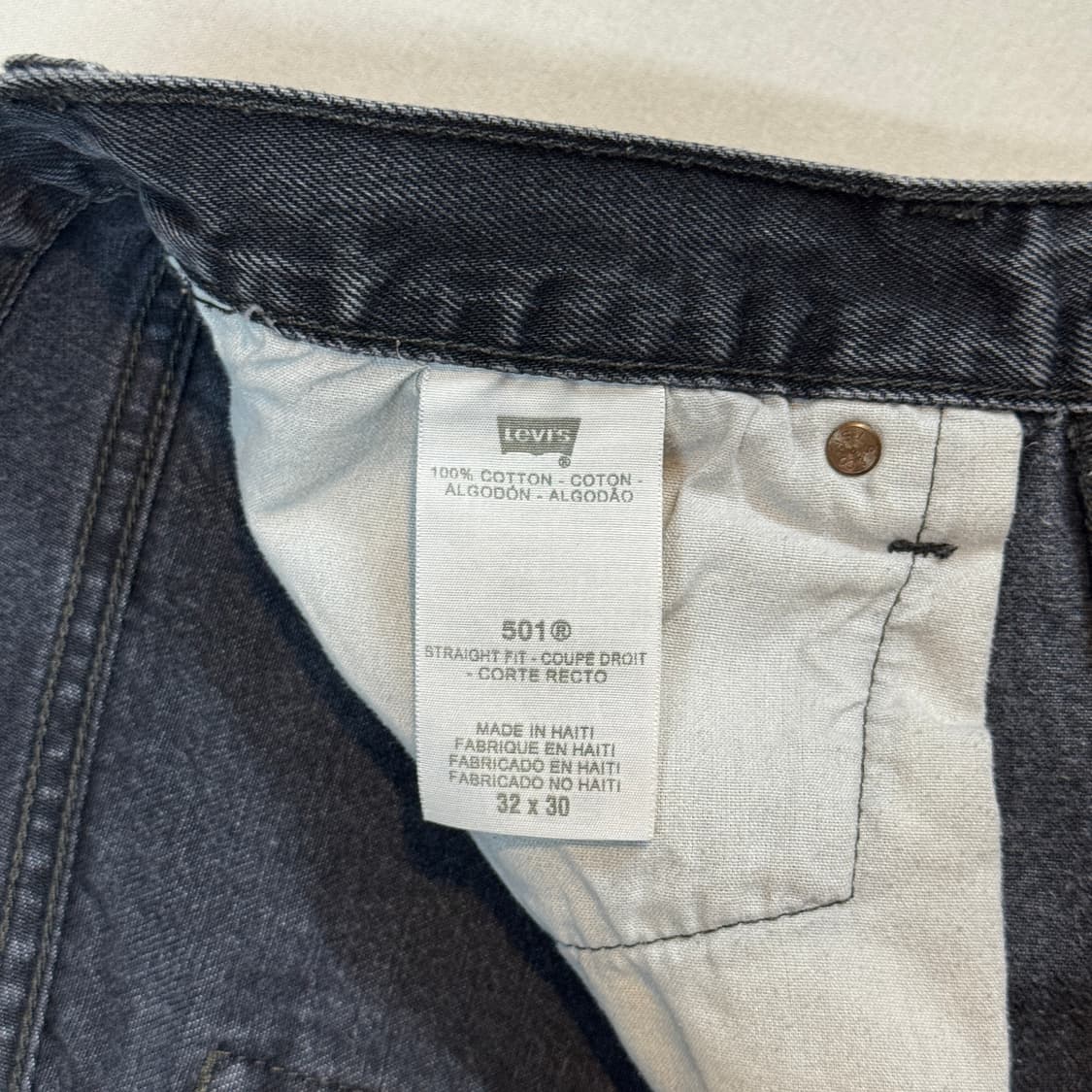 32inch) 리바이스 501 버튼플라이 데님 청바지 블랙진 흑청 상품이미지8