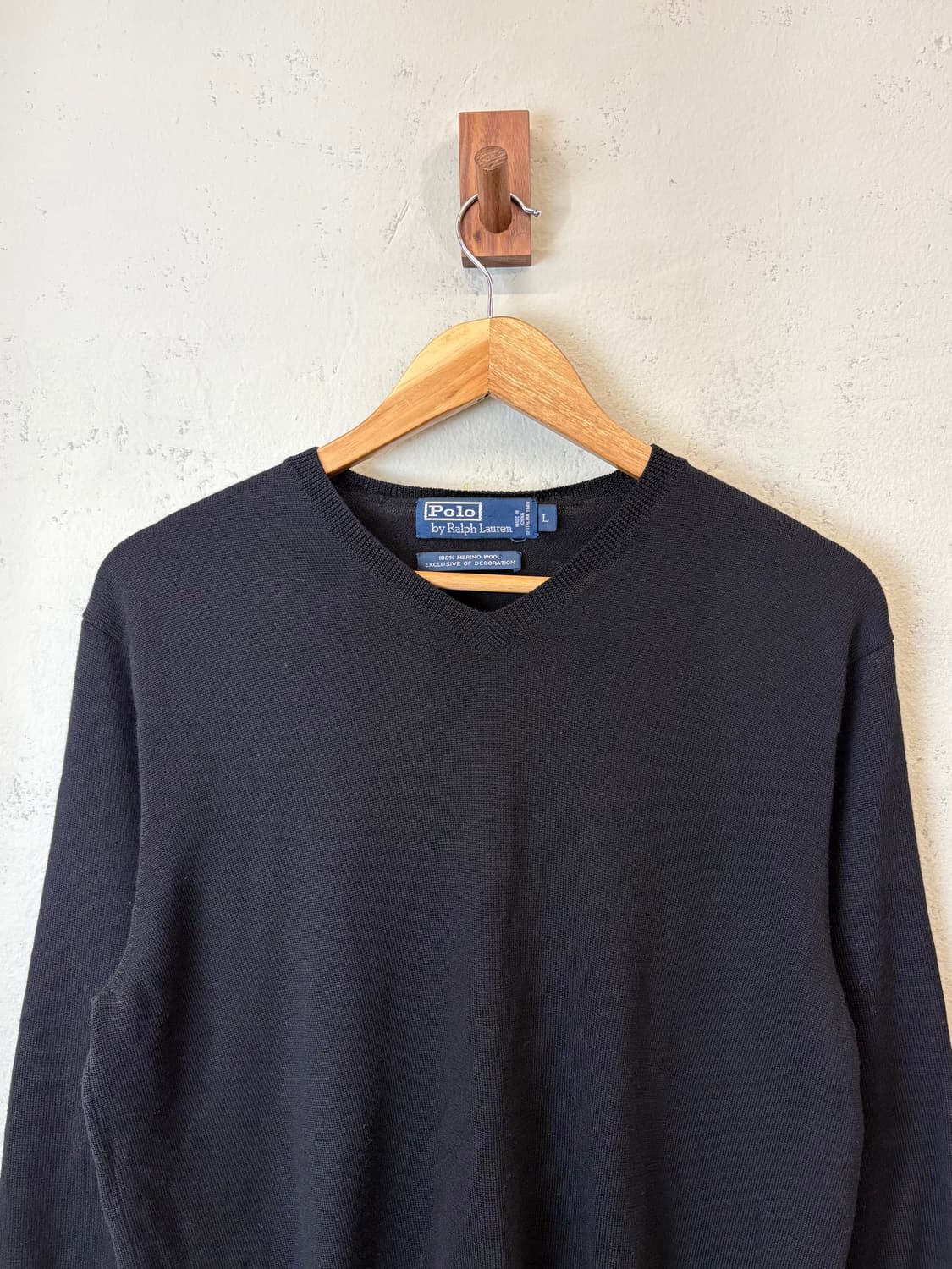 폴로랄프로렌 빈티지 암패치 메리노울 니트 블랙 상품이미지6