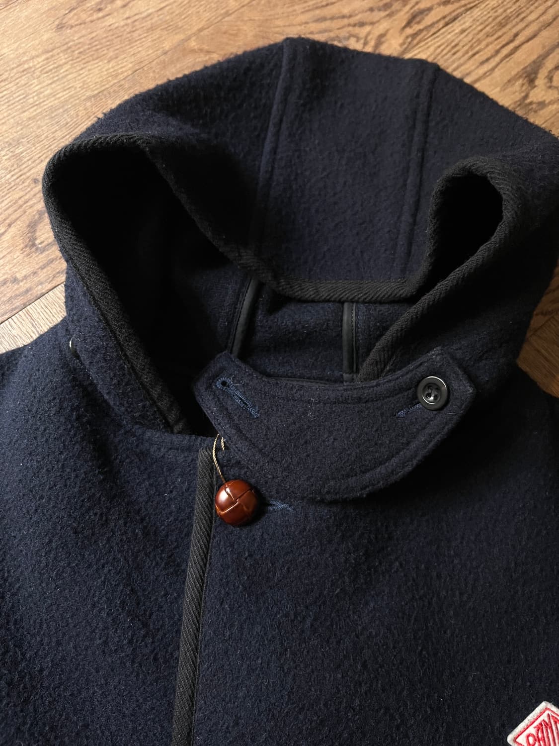 [38]DANTON 단톤 네이비 울 후드 코트 상품이미지4