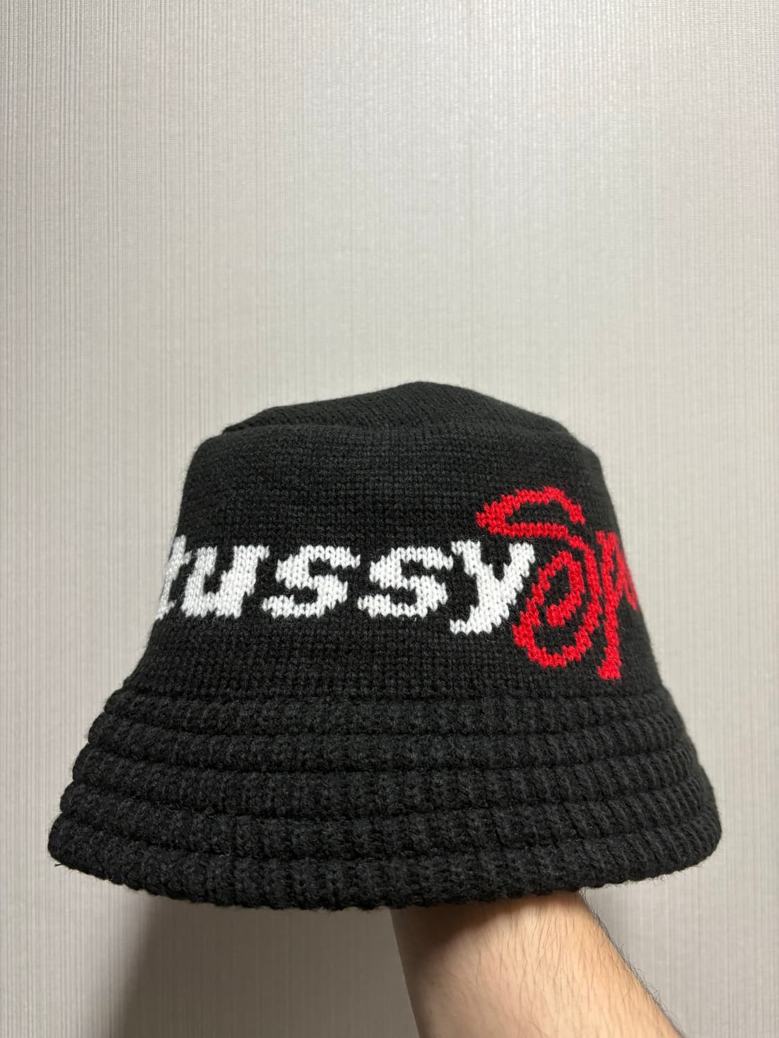 스투시 스포츠 니트 버킷햇 블랙 상품이미지2