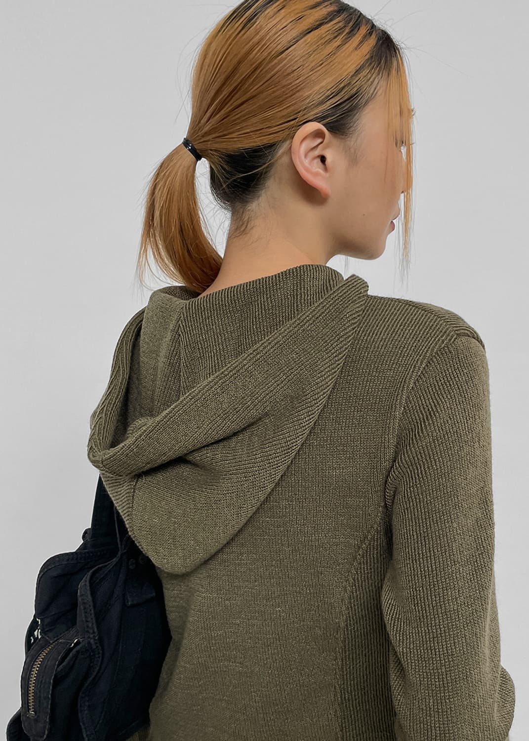 블랙업 펠소네 골지 후드집업 상품이미지4