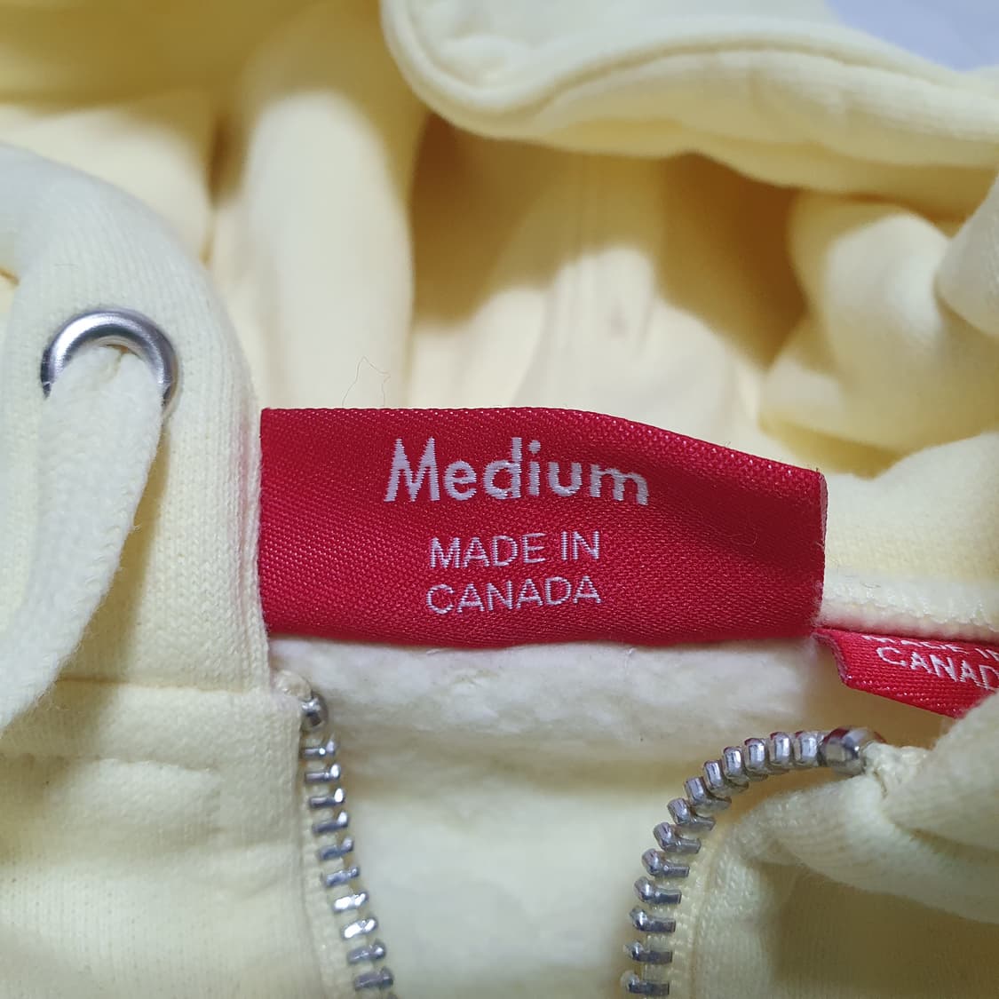 M 슈프림 스몰박스 로고 집업 후드 브라이트 옐로우 후디 Supreme 상품이미지5