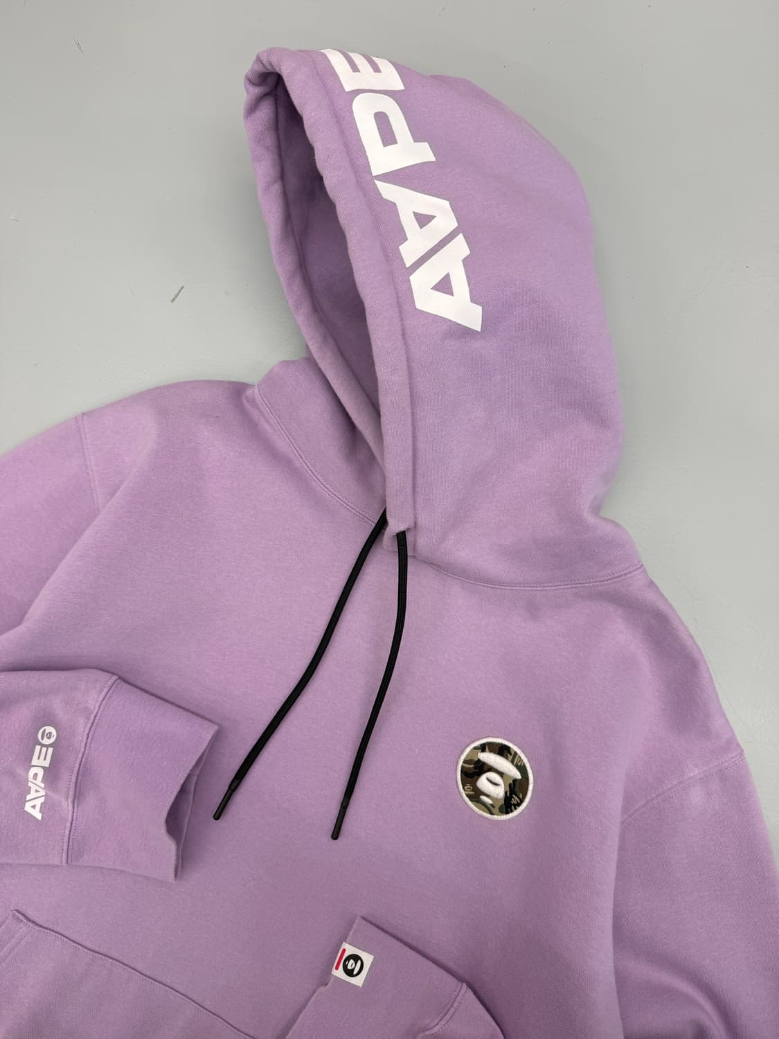 에이프 오버핏 로고 스웻 후드 상품이미지3