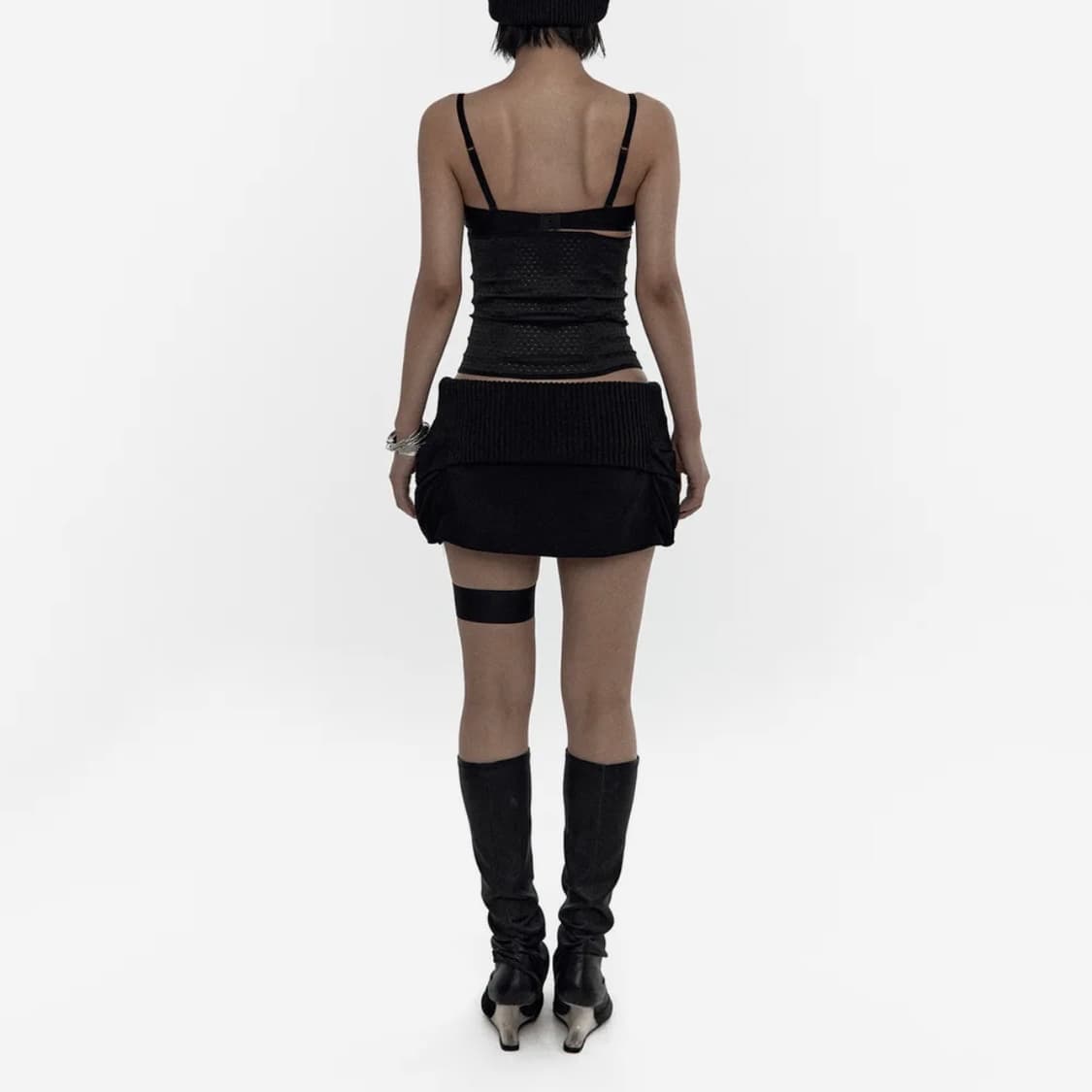 kashiko 카시코 니트 마이크로 스커트 블랙 상품이미지5