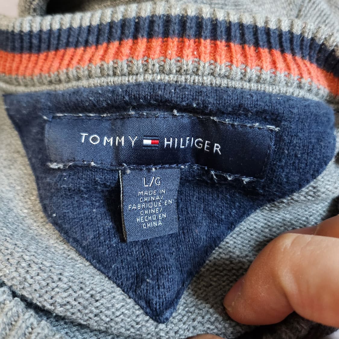 [L] 타미힐피거 그레이 니트 스웨터 상품이미지3