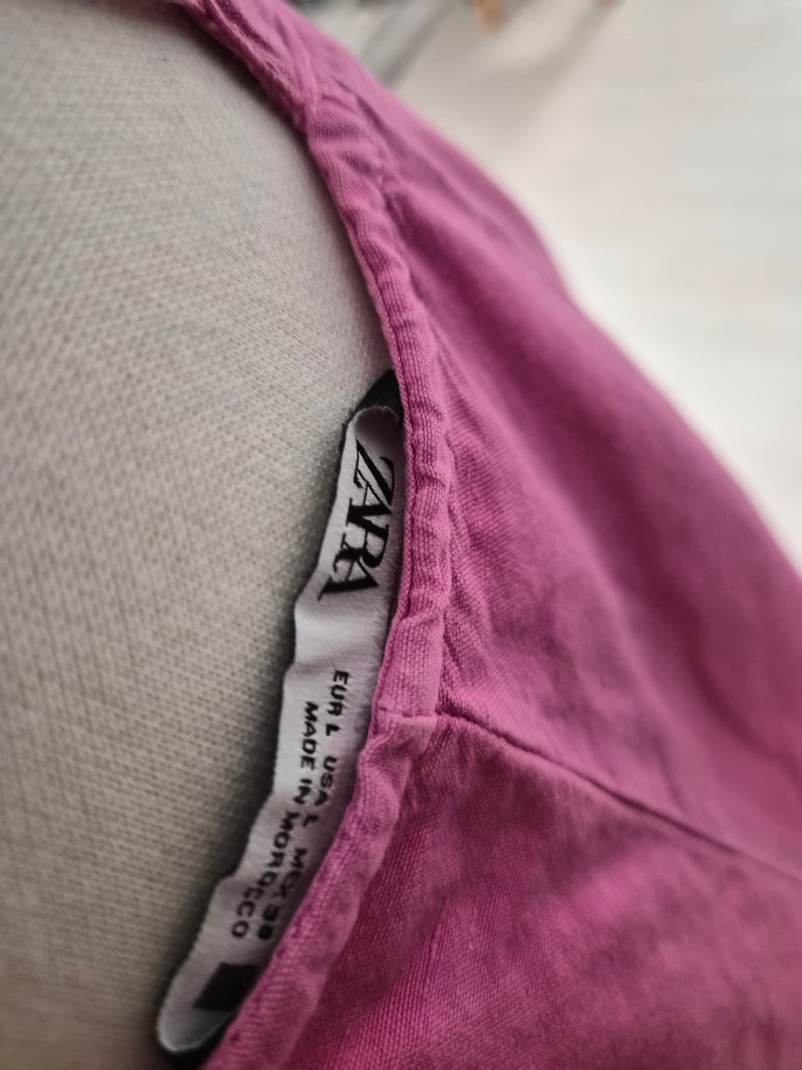 [ZARA] 자라 린넨 블렌드 백 크로스 미니 원피스 (Rosa) 상품이미지6