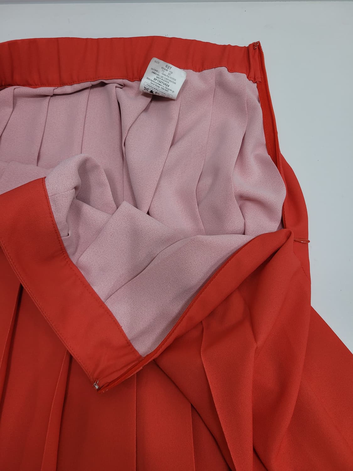 BEANPOLE 21SS 빈폴 플리츠 스커트 / 여 27 레드오렌지
 상품이미지4