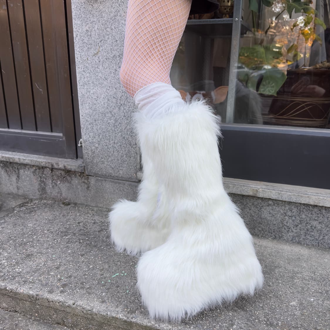 Ellie 플랫폼 화이트 털 스노우 부츠 상품이미지7