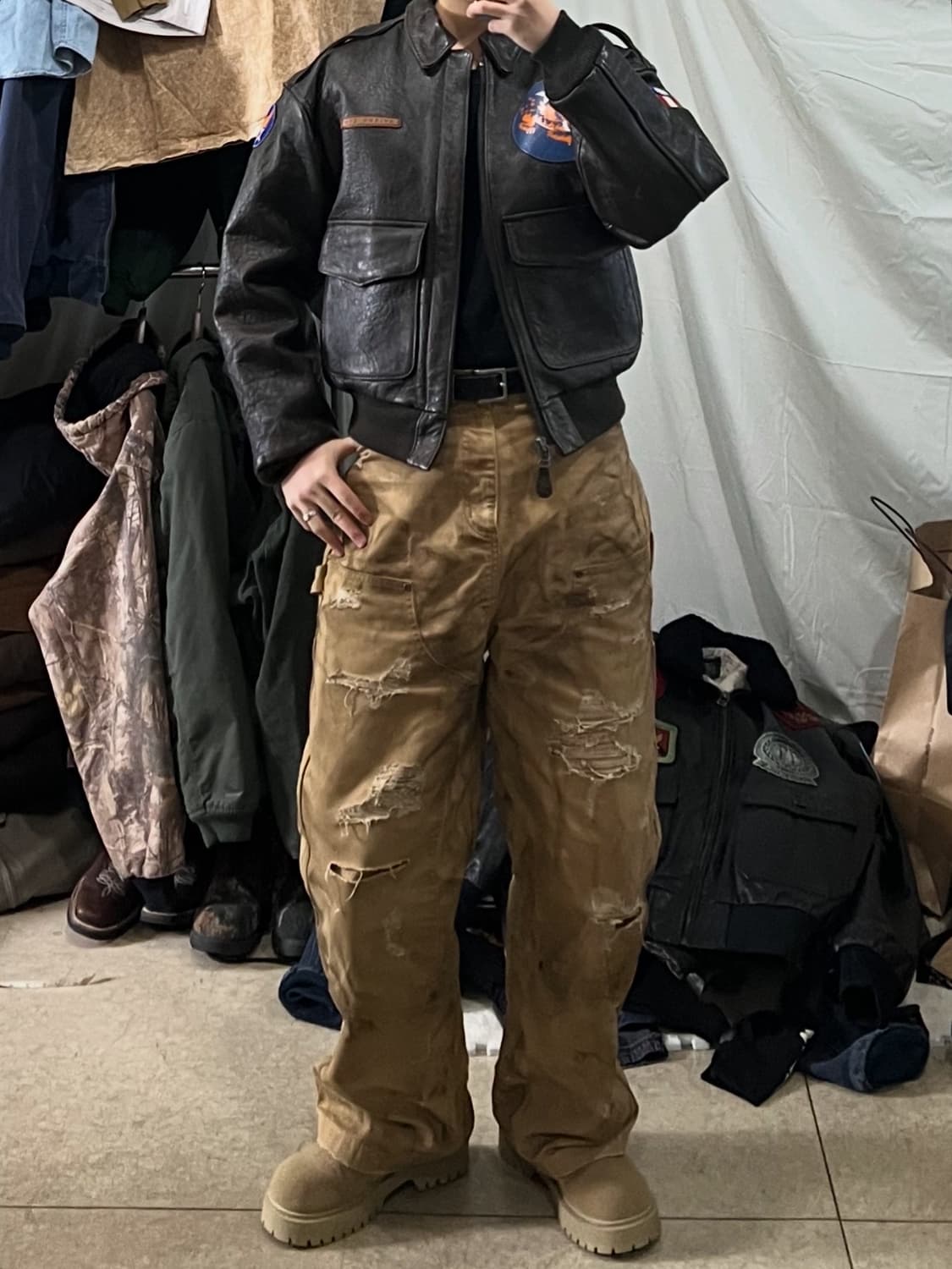 아비렉스 가죽 자켓 상품이미지3