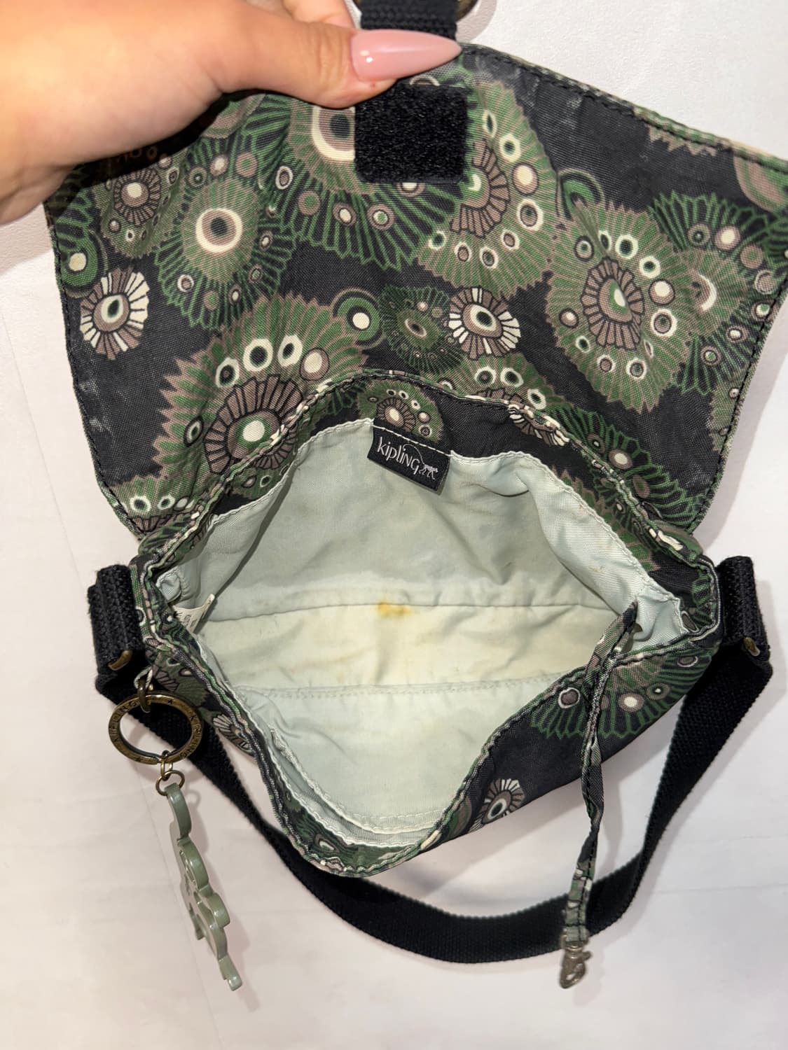 Kipling deep khaki geometric flower 숄더백 상품이미지6
