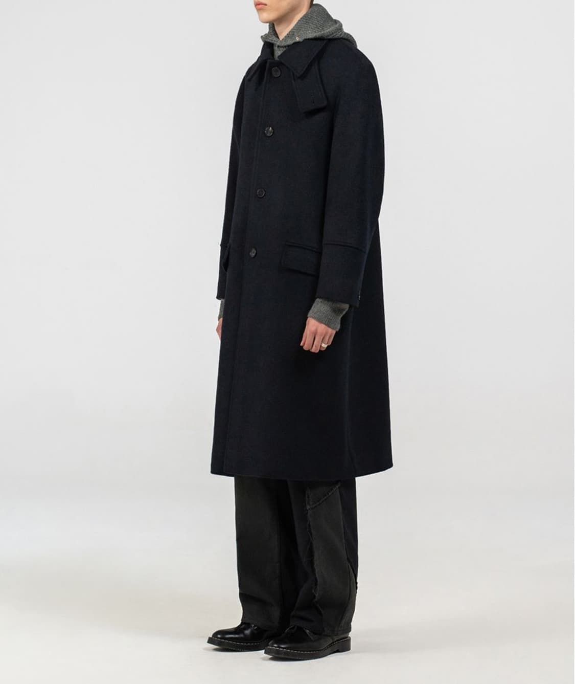 새상품(M)비바스튜디오 울캐시미어 수티앵카라 롱코트 네이비 상품이미지3