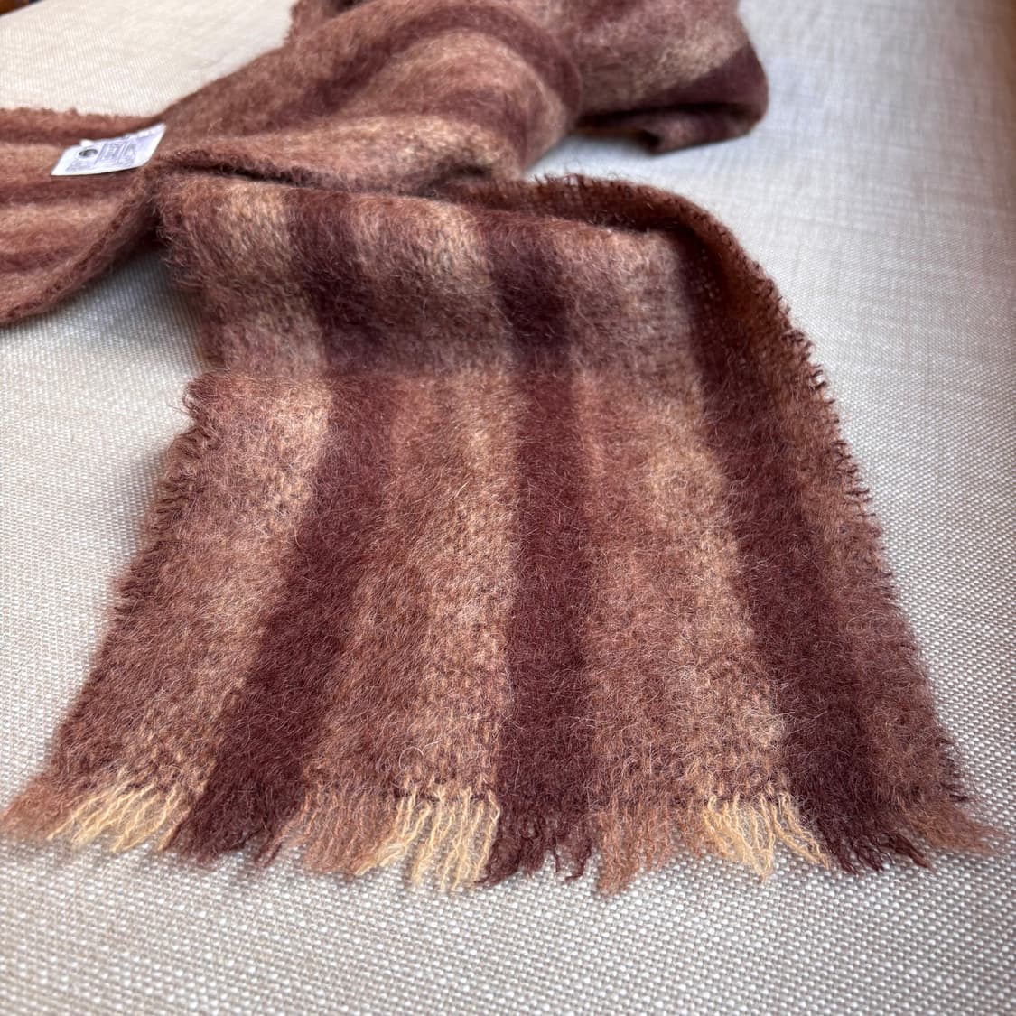 80s IRELAND Donegal Design 모헤어 울 머플러 상품이미지3