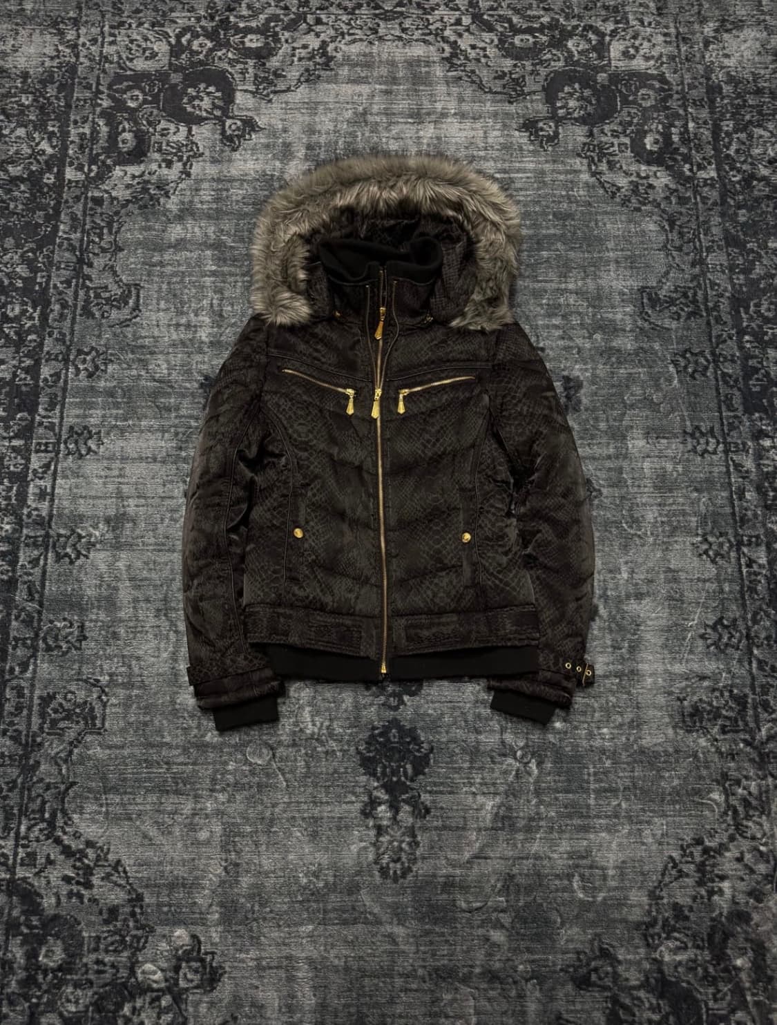 Bernings sho 00s 뱀피 레이어드 퍼 패딩 상품이미지1