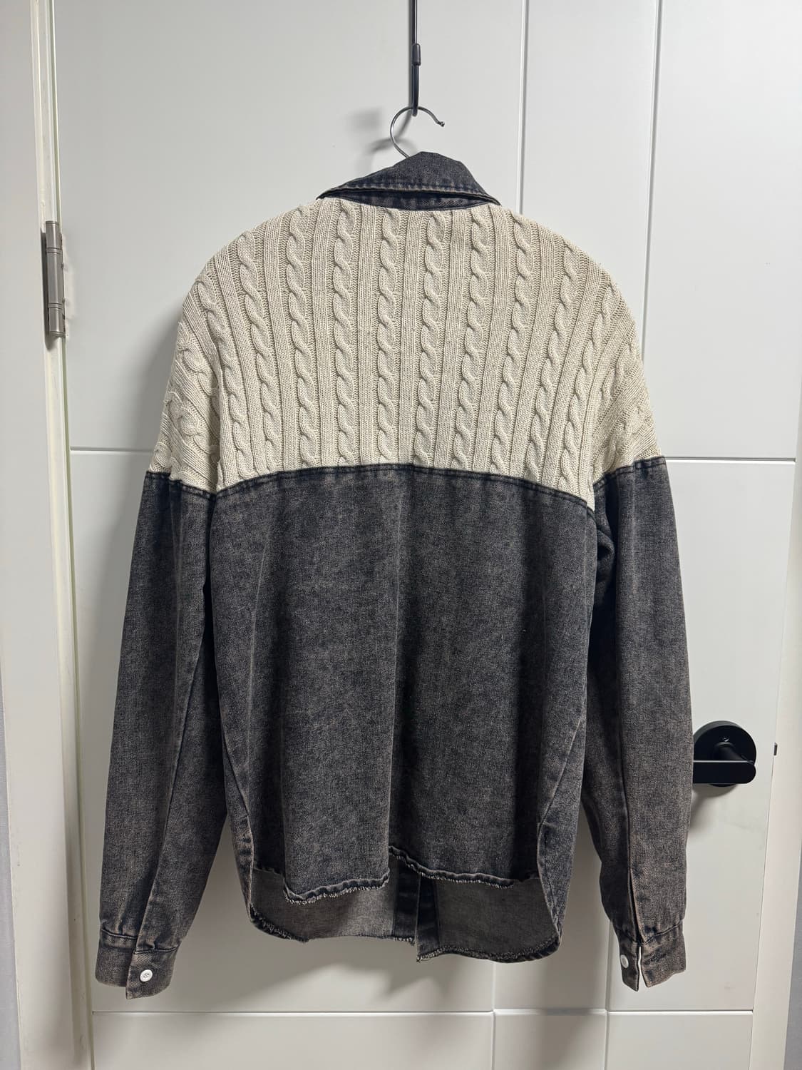 Wool knit mix cotton grey shirts 상품이미지3