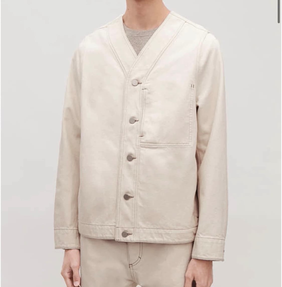 [M] 코스(cos) 카라리스 데님 자켓 아이보리 상품이미지1