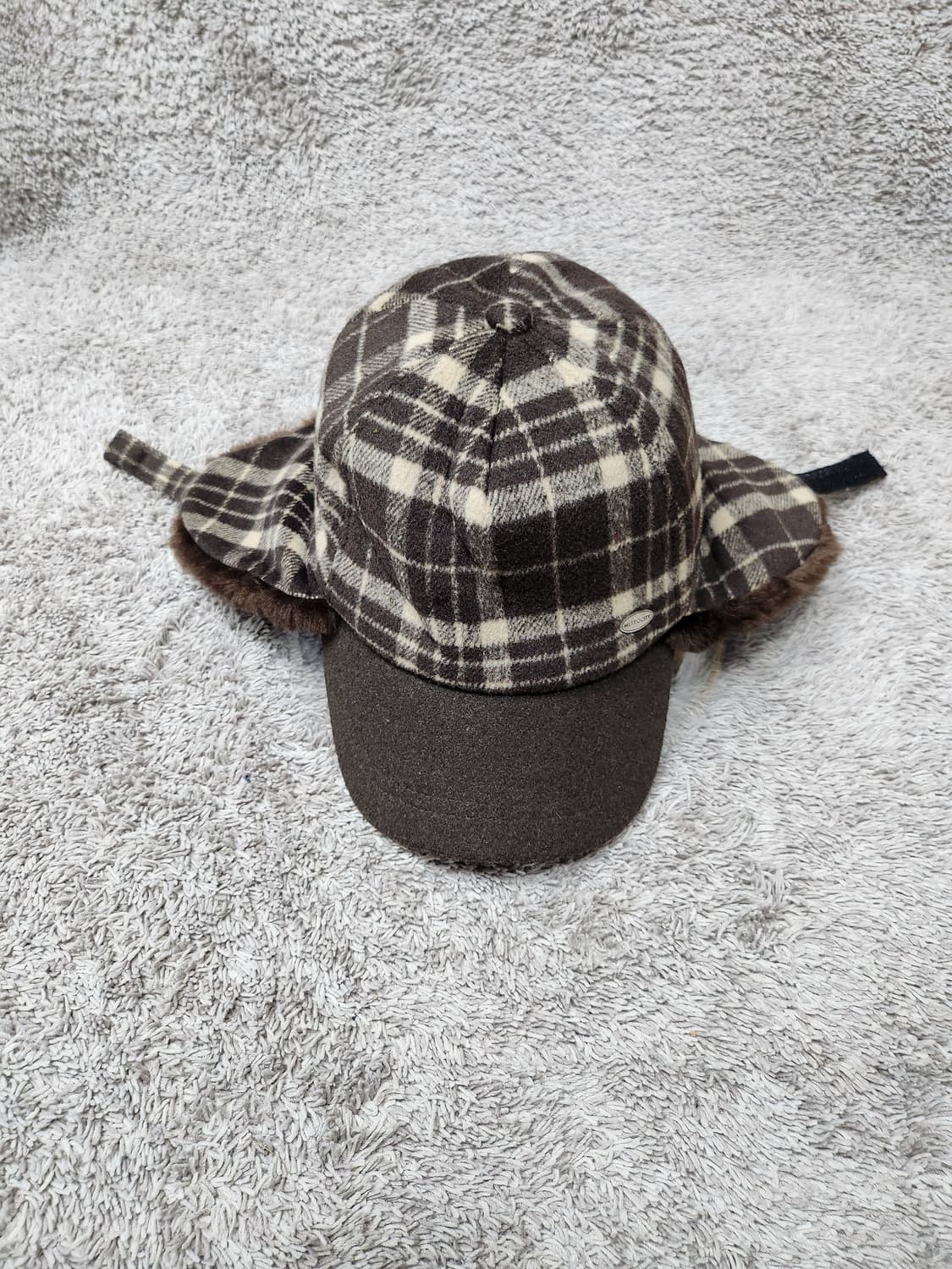 메트로시티 체크 귀달이 모자 새제품급 상품이미지2