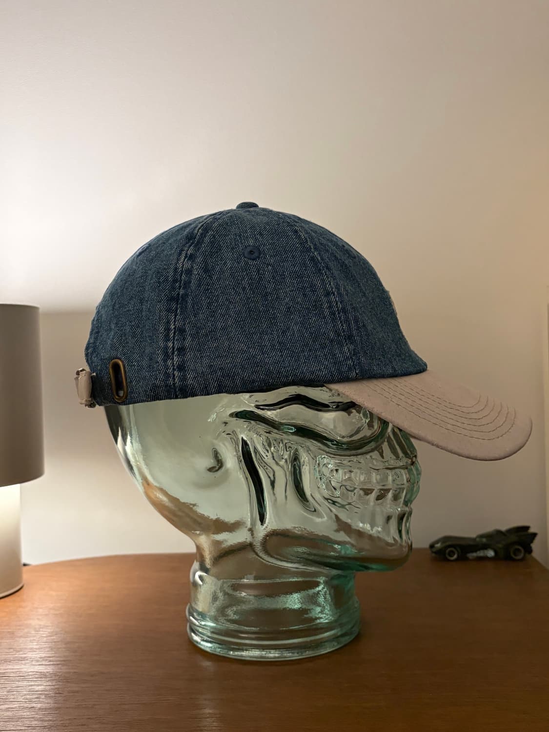 Stussy 스투시 데님 스웨이드 크레스트 볼캡 상품이미지4