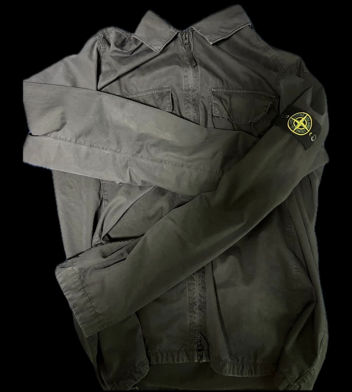 스톤아일랜드 투포켓 집업 셔츠형 자켓 블랙 (22ss) 상품이미지1