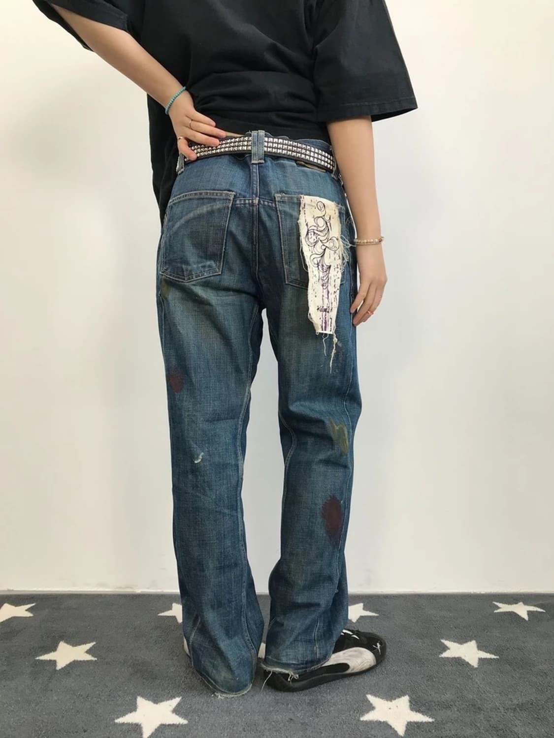 Vintage Paint Splatter Denim Jeans 상품이미지3