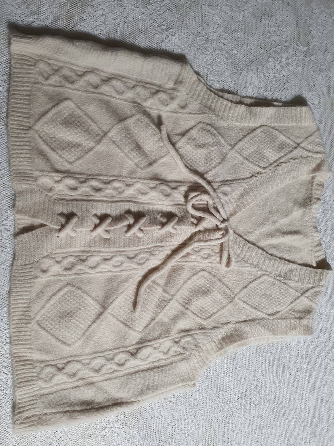 [빈티지] 아이보리 니트 조끼 레이스업 스타일 상품이미지7