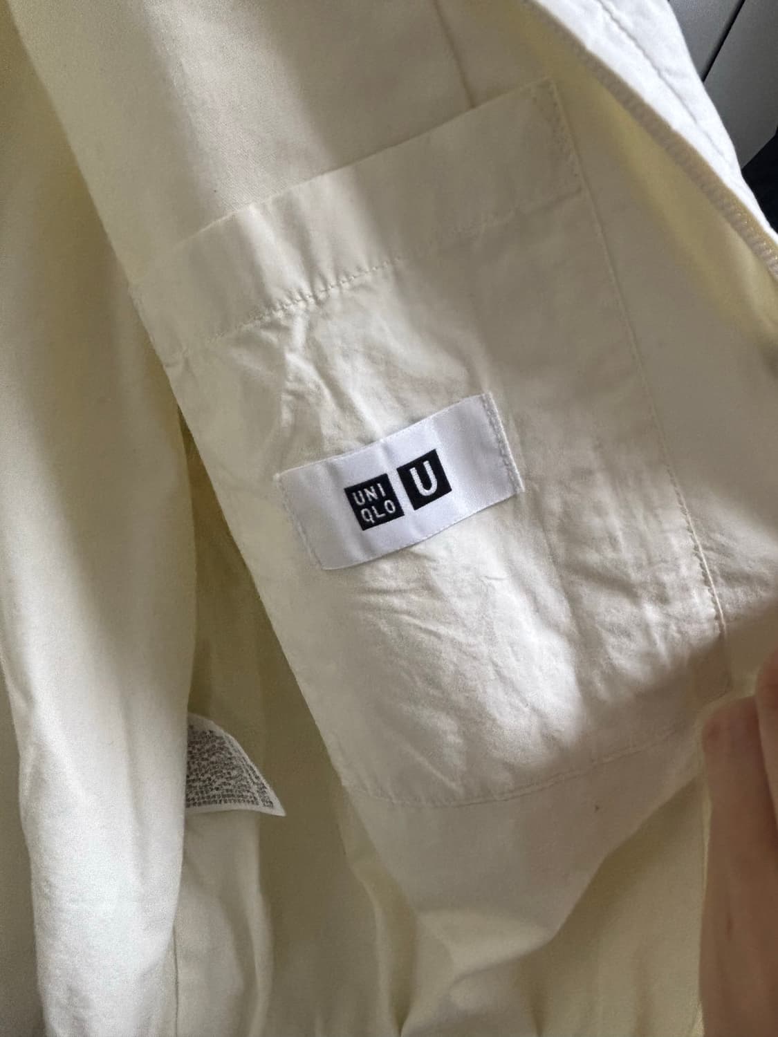 유니클로 U 봄 슬리브 코튼 블루종 아이보리 상품이미지4