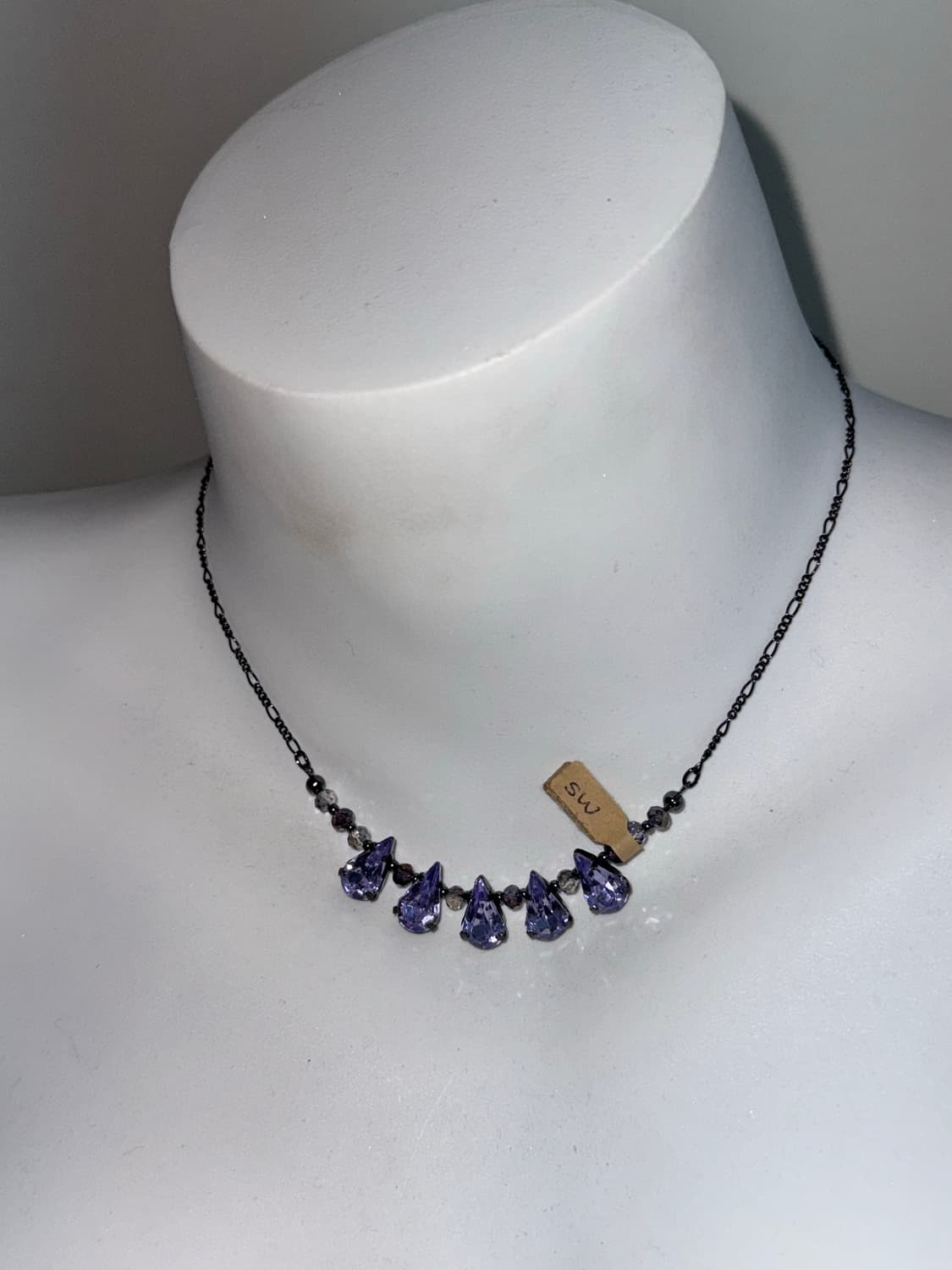 Anna sui 안나수이 퍼플 큐빅 목걸이 상품이미지2
