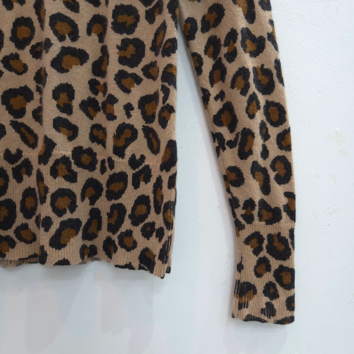 Cynthia rowley 100% 캐시미어 레오파드 니트 상품이미지5