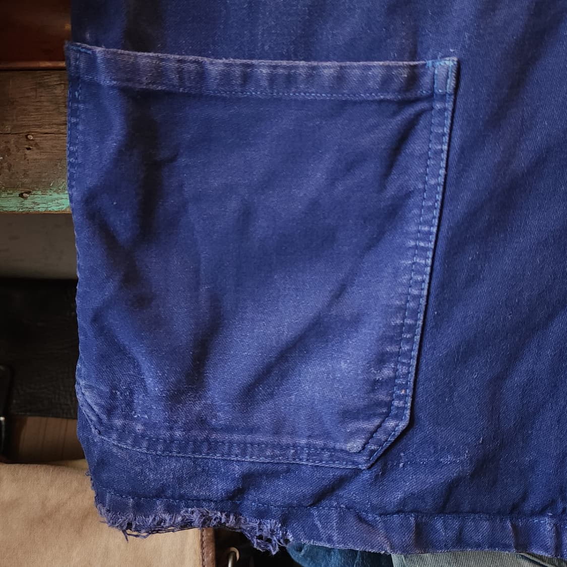 70s 프렌치 워크자켓 프렌치자켓 페이딩 블루 46 상품이미지7