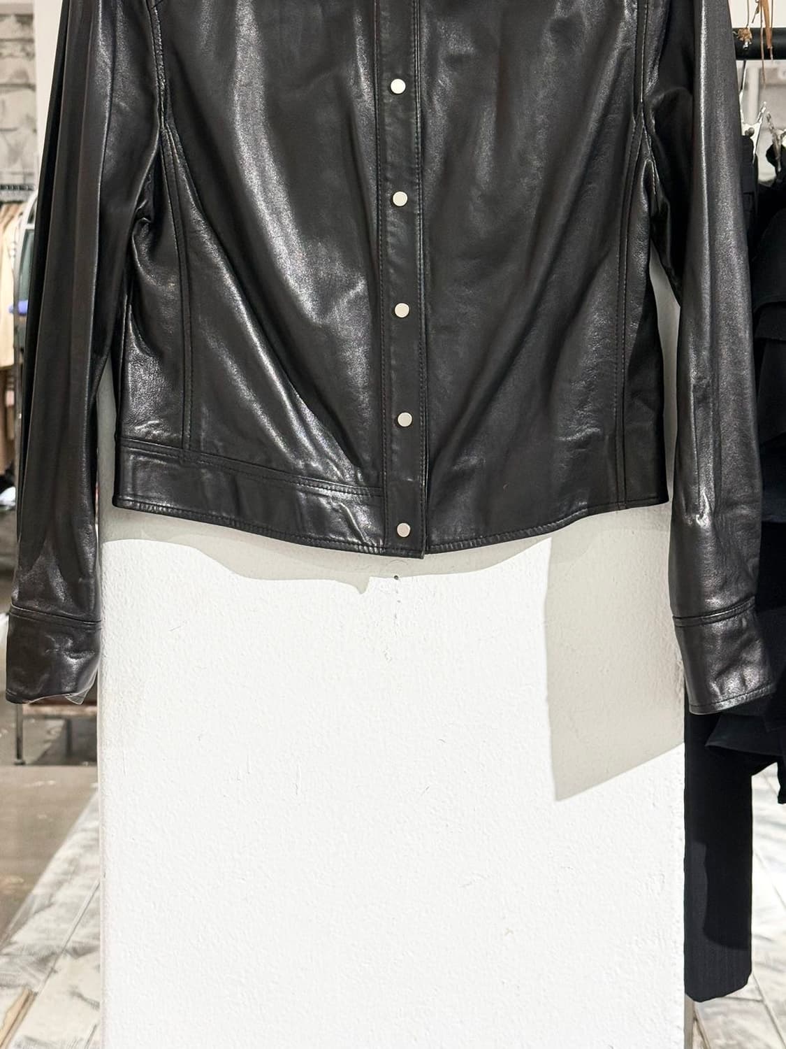 마쥬 블랙 램스킨 레더 셔츠 자켓 상품이미지5