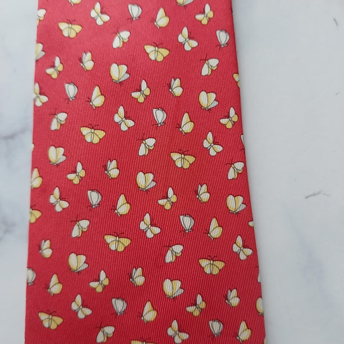 살바토레 페라가모 나비 패턴 넥타이 10.2cm A+~A등급 K2245 상품이미지10