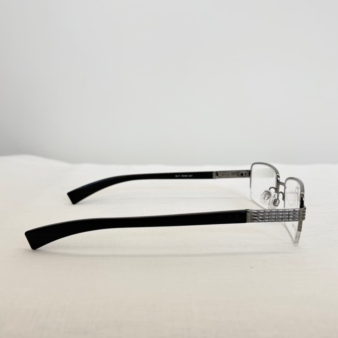 BJT 실버 우드 반무테 안경 상품이미지4