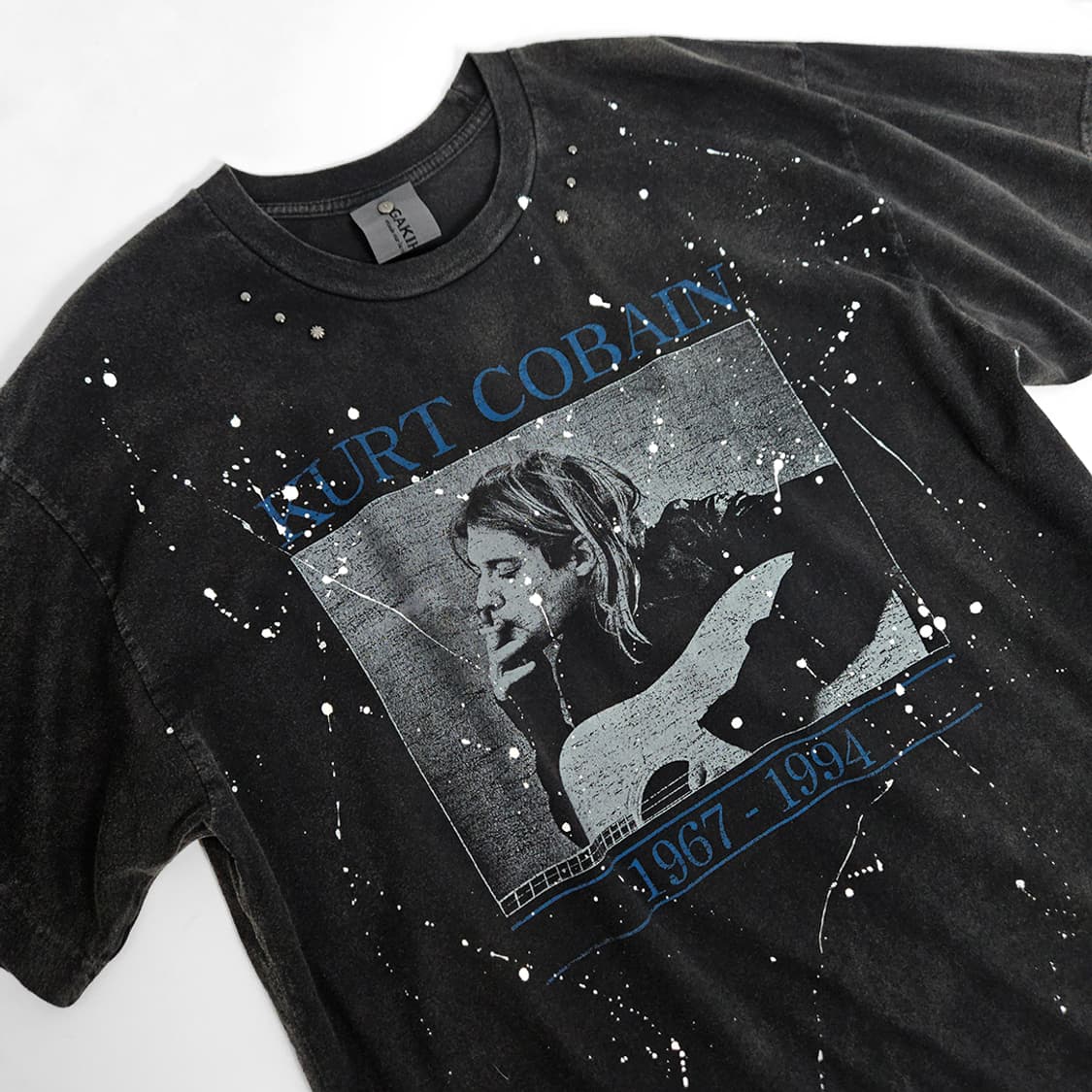 Kurt 코베인 펑크 페인팅 티셔츠 (dark gray) 상품이미지2