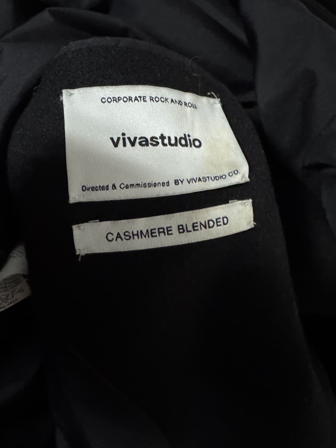 비바스튜디오 캐시미어 혼용 울 블랙 롱 코트 XL 상품이미지4