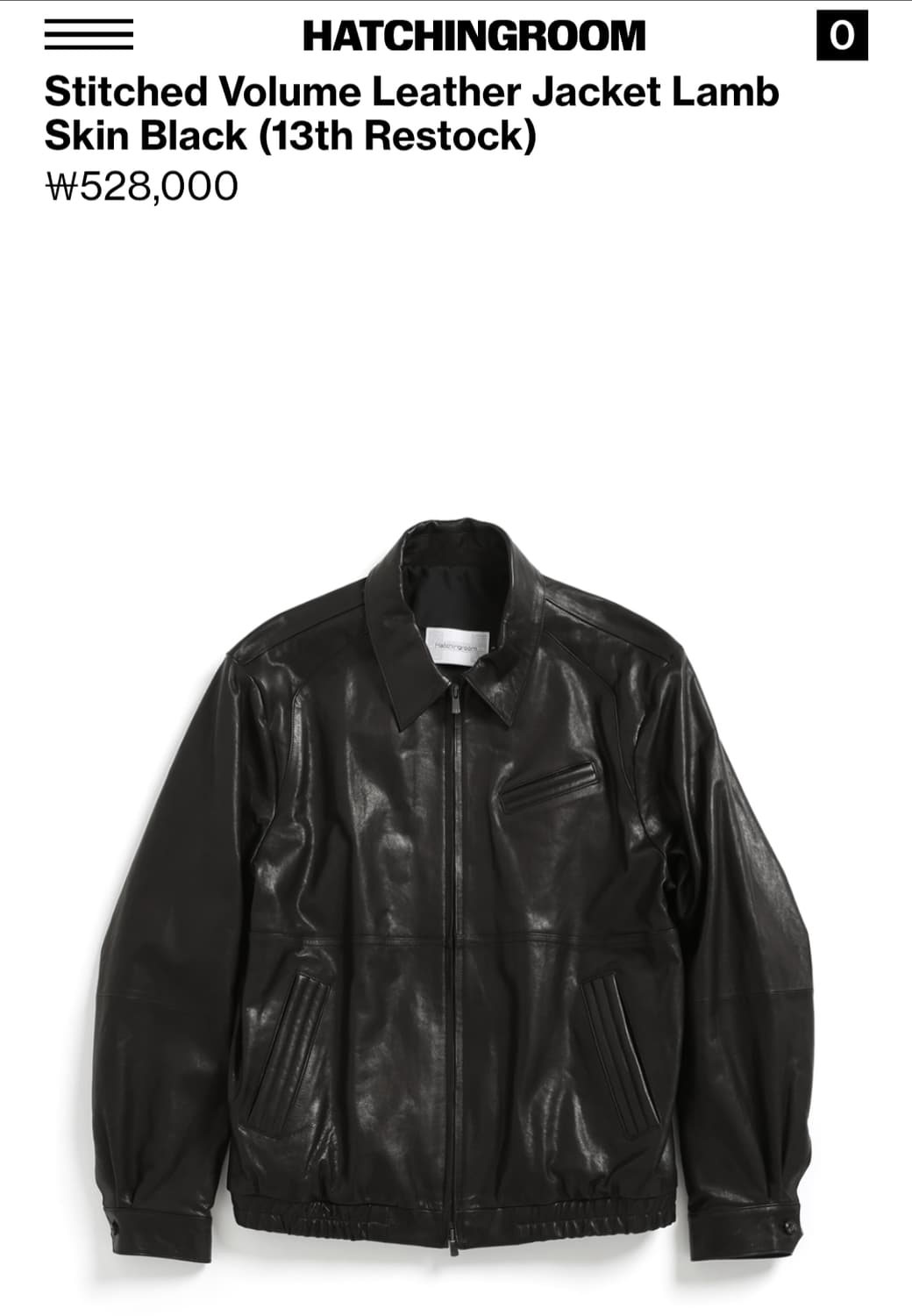 구매)))해칭룸 볼륨 레더 자켓 블랙 4사이즈 상품이미지1